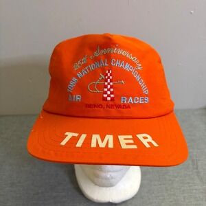 Sportcap Air Races Hat Mens OSFA Orange 1988 National Championship Timer Vintage
